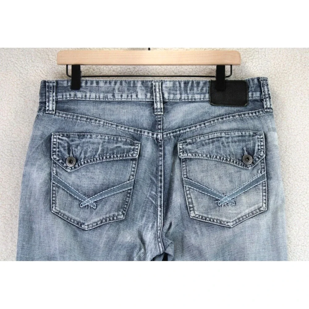 Ecko Unltd Mens Jeans W34 Blue Wash Relaxed Fit Denim Pants Y2K Streetwear‎